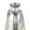 34" Black Glass Brushed Two-Toned Floor Vase with Textured Silver Top